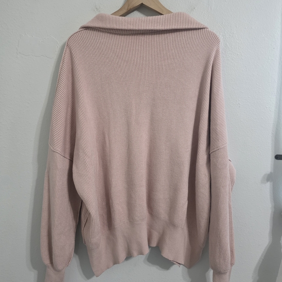 Pink Quarter-Zip Ribbed Sweater - Picture 5 of 5